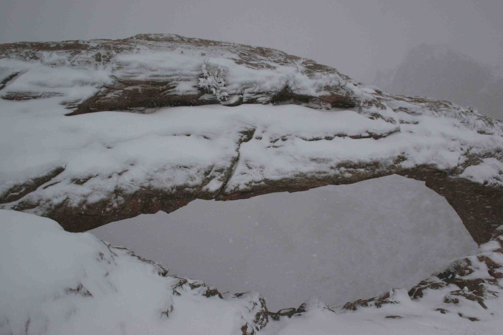 Mesa Arch in the snow
